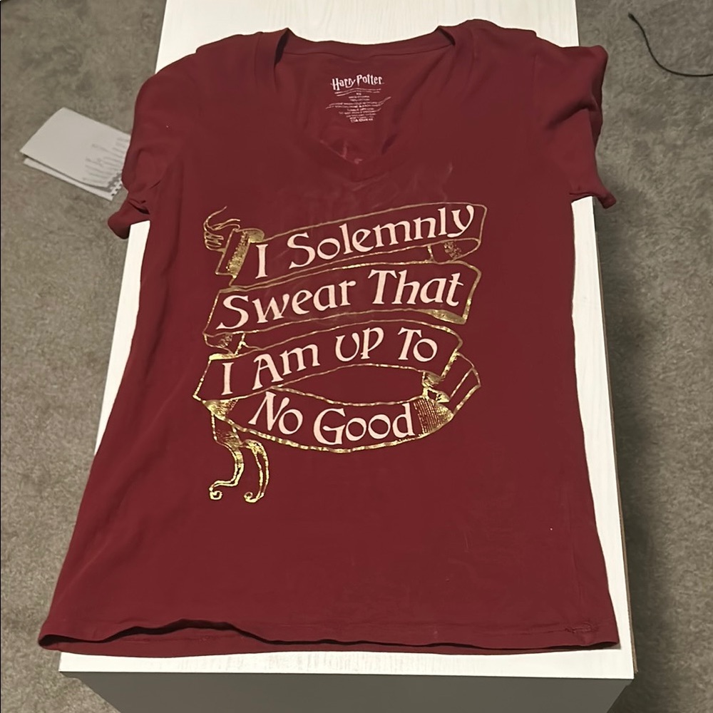 Red Crew Neck Graphic T-Shirt